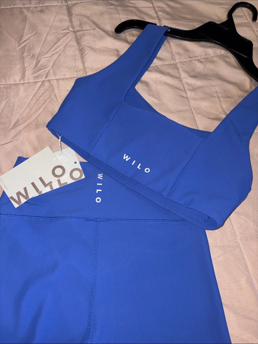 NWT Wilo Cobalt Blue Ribbed Bra and Short set. Size S - Picture 3 of 3